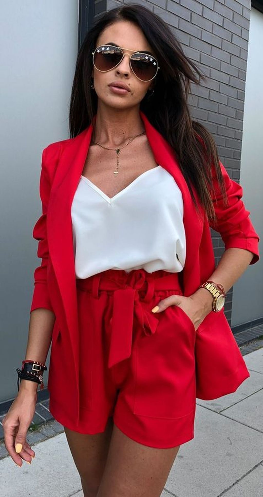 Красное Платье Пиджак Образы