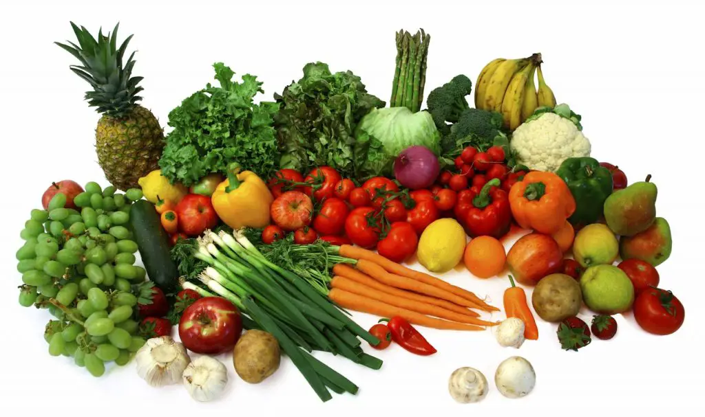 frutas y vegetales para ponerse en forma