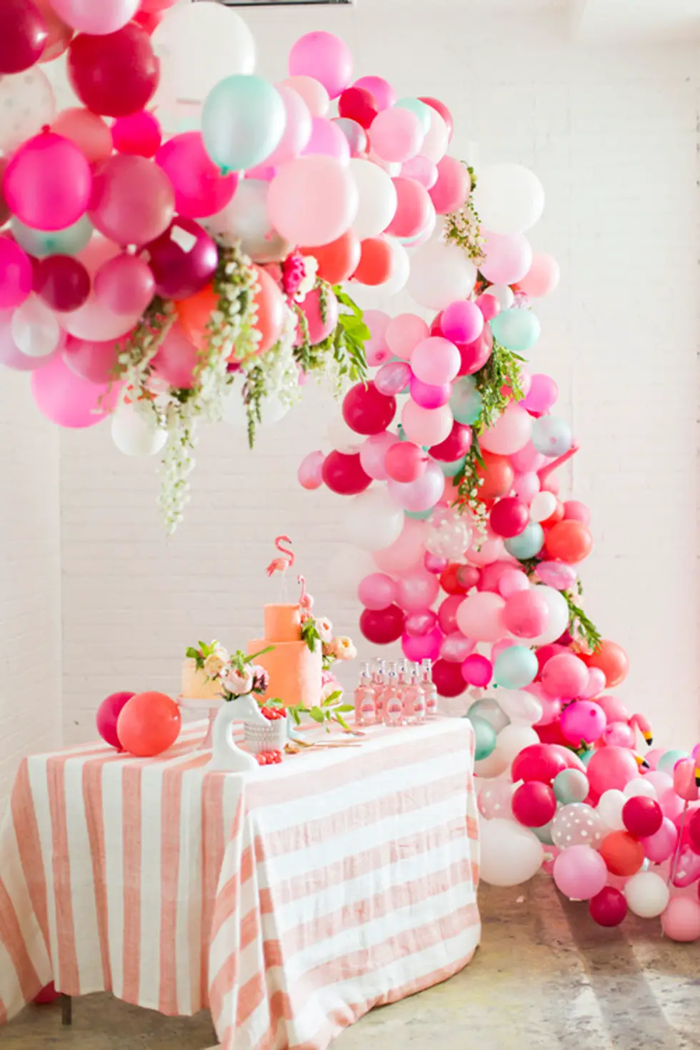 decoración con globos ristra