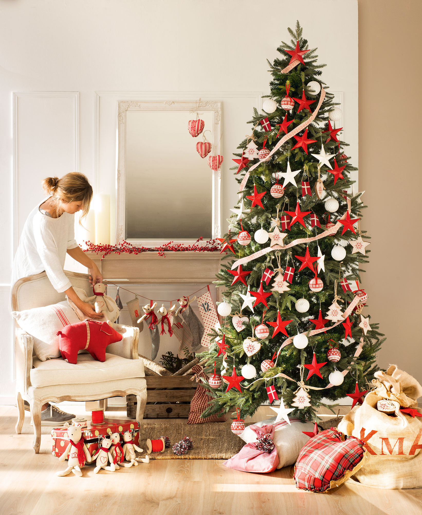 decoración de navidad árbol de navidad rojo