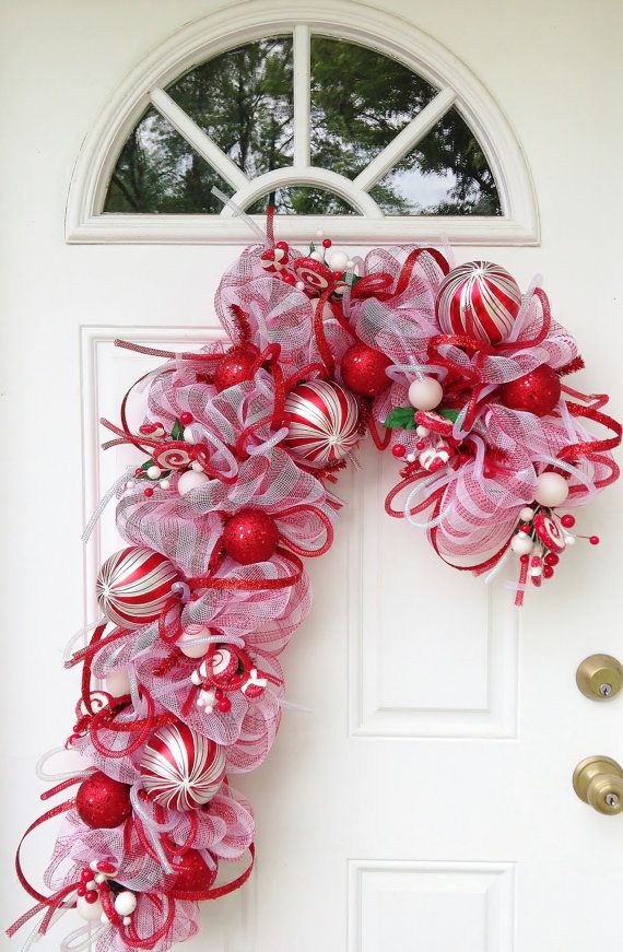 decoración cintas navideñas para puertas 
