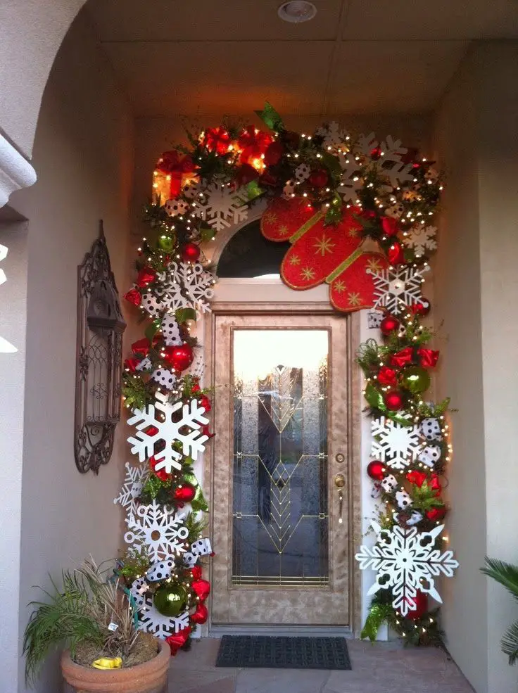 decoración guirnalda puerta navidad