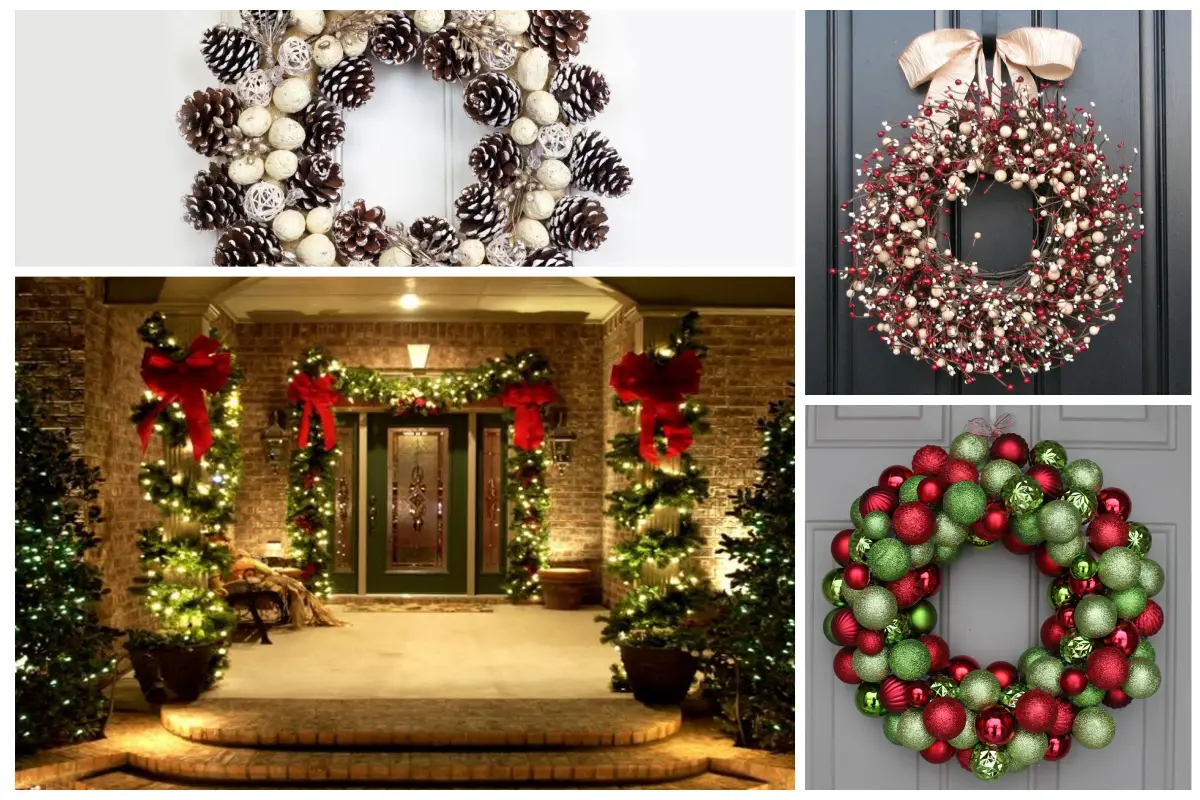 ideas de decoraciones navidenas para puertas