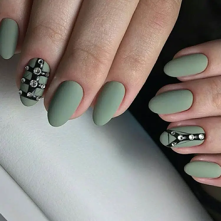 decoración de uñas verde