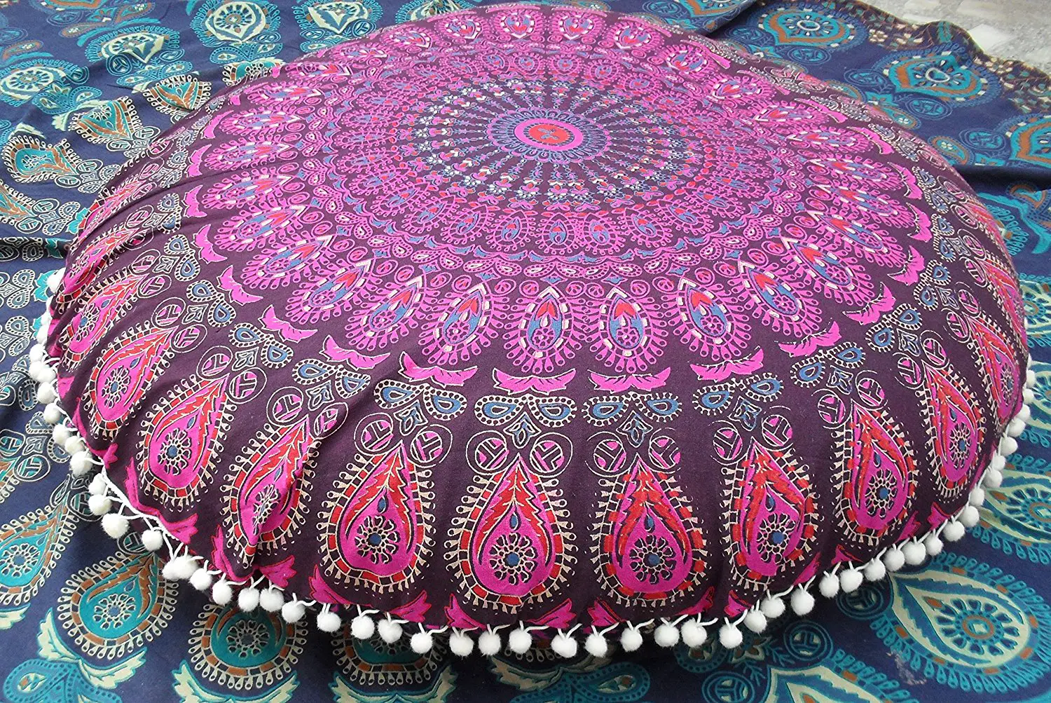 mandalas textiles cojín de piso