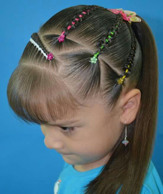 Peinados para niñas con cintas y trenzas