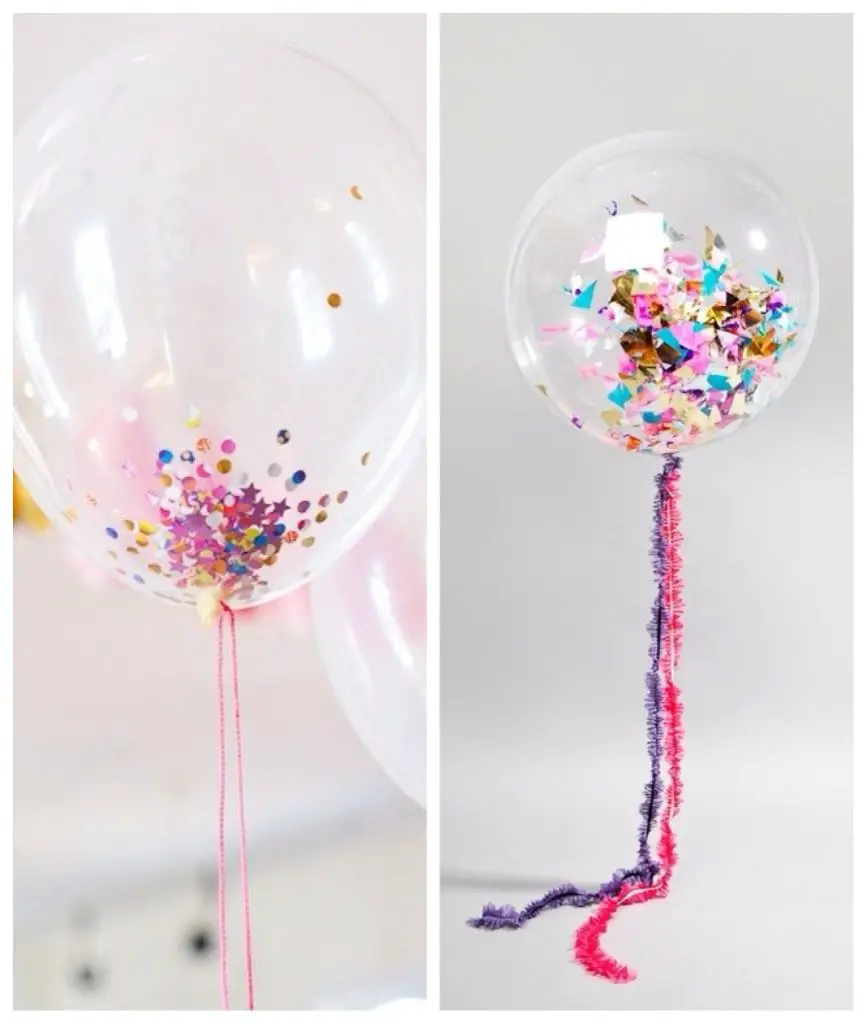 decoración con globos transparentes