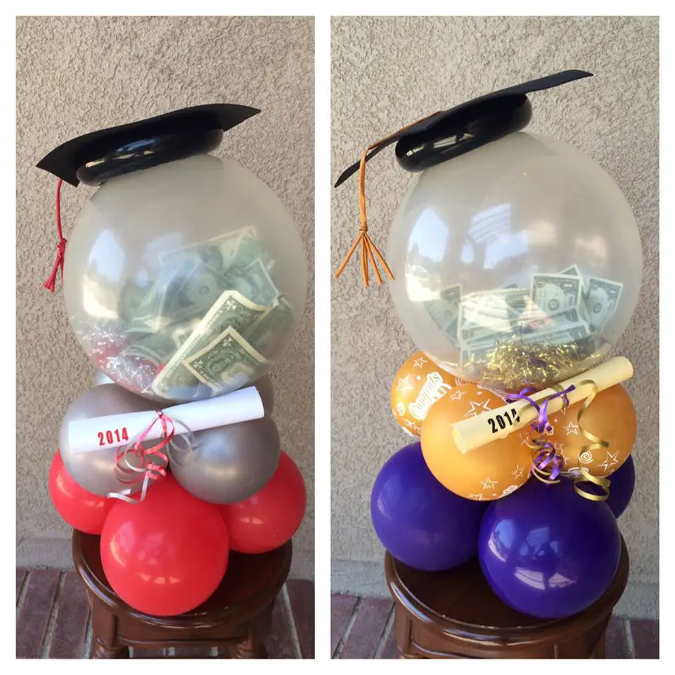 decoración con globos graduación