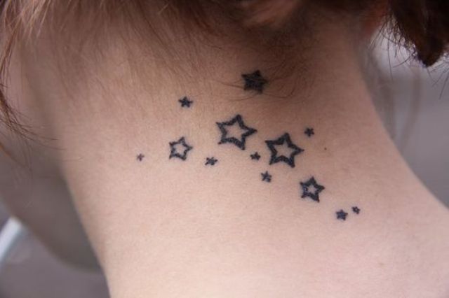 tatuajes para mujeres estrellas cuello