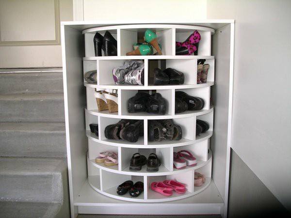 ideas para guardar zapatos mueble giratorio