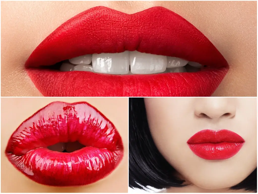 Pinta tus labios de rojo.