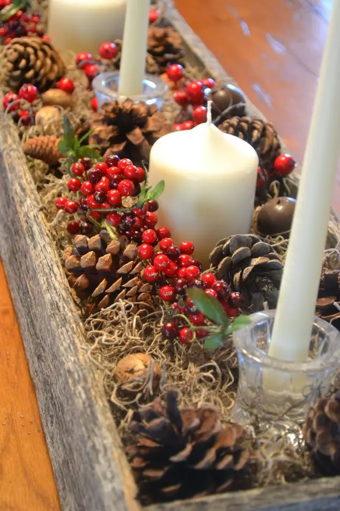 arreglos navideños con pina centro de mesa