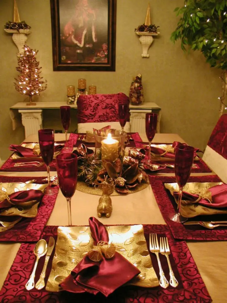 mantel de mesa navideña larga