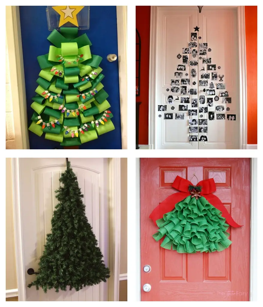 puertas decoradas de navidad arbolito