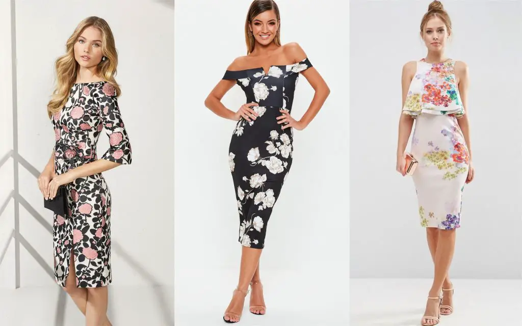 vestidos elegantes midi flores