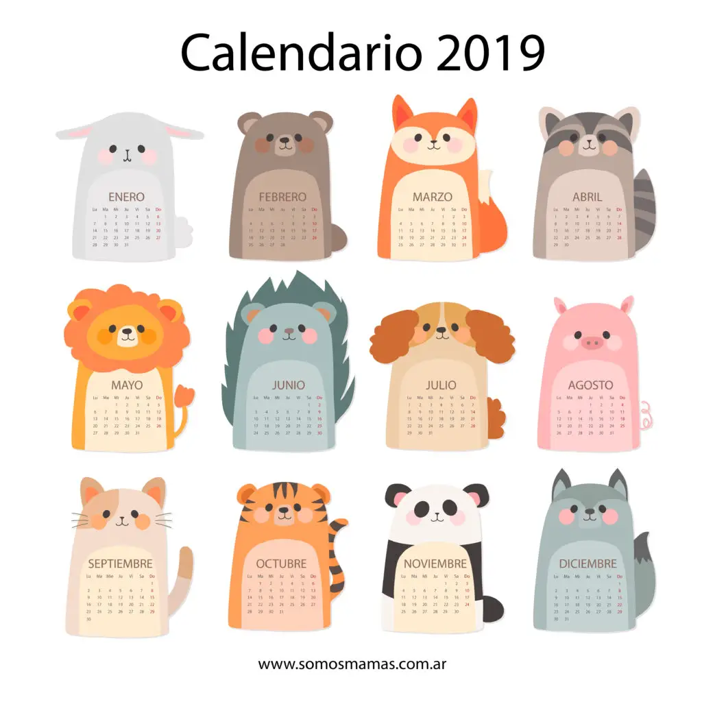 calendario 2019 infantil 