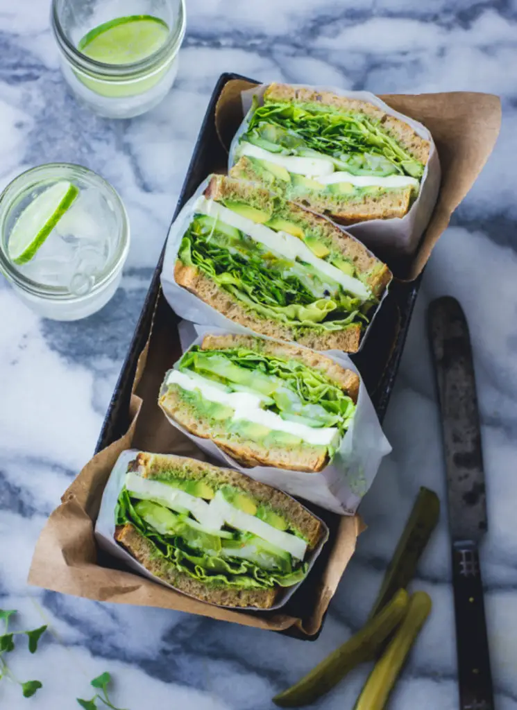 cenas saludables sandwich verde