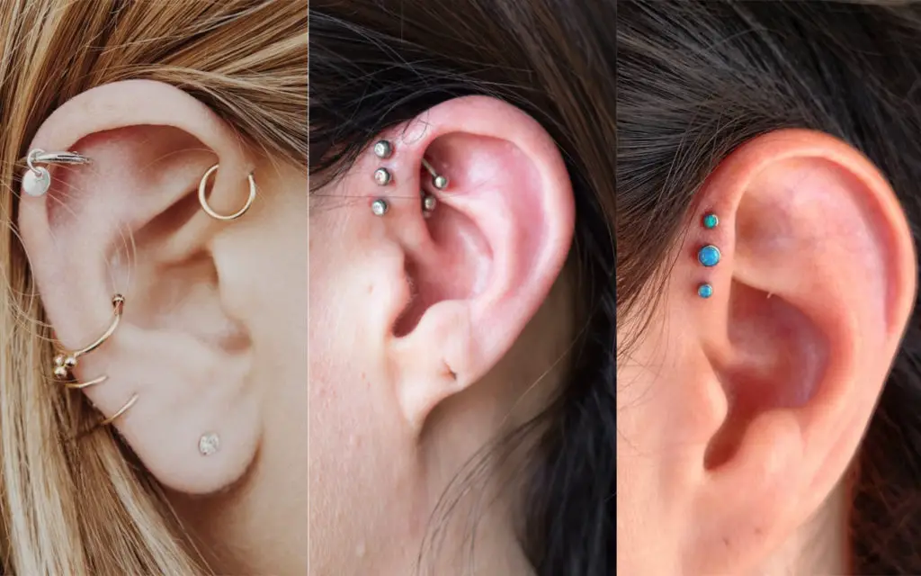 piercings en la oreja anti helix
