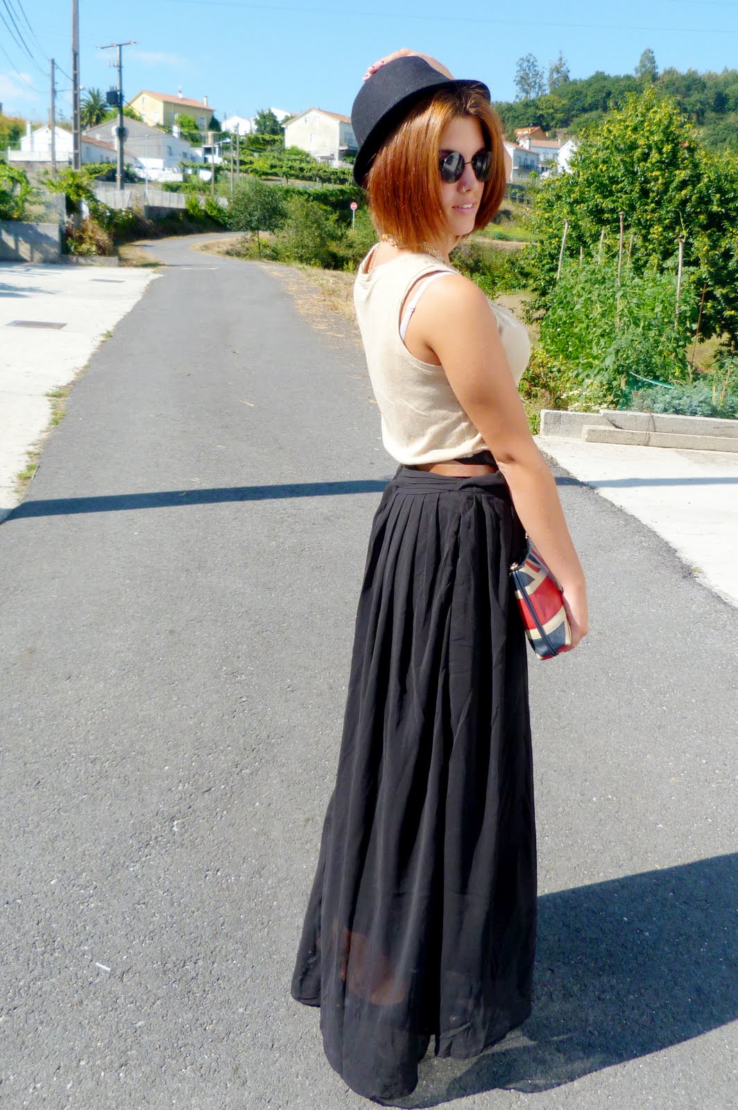 Outfit falda larga