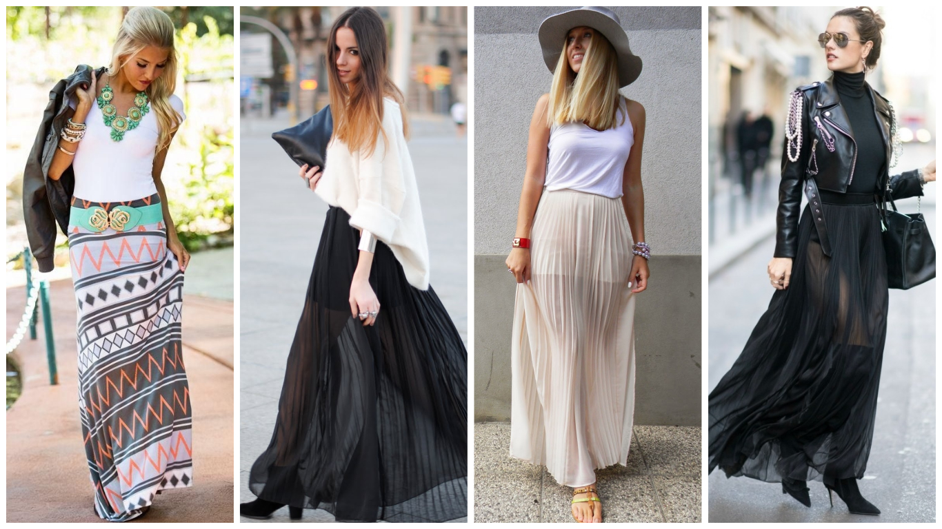 30 Looks con faldas largas (casuales y elegantes) ¡Tips para lucir de  impacto!