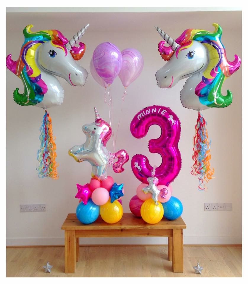 Decoración de unicornios con globos