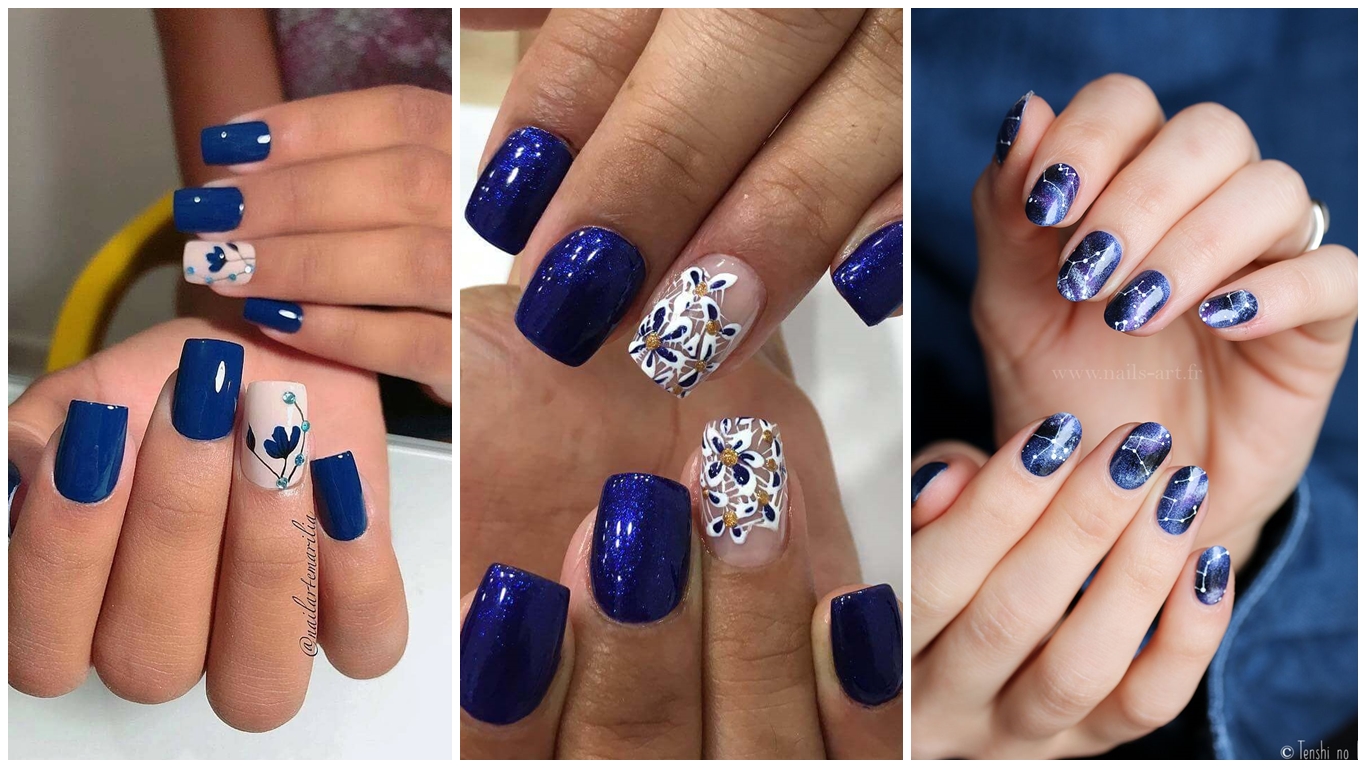 22 Ideas de uñas azules (hermosas) para lucir una manicura divertida