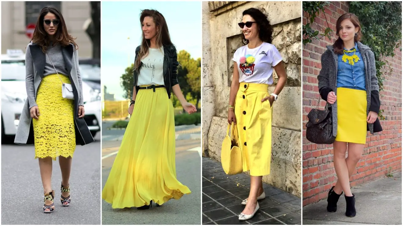 +18 Looks con falda amarilla muy fáciles de llevar