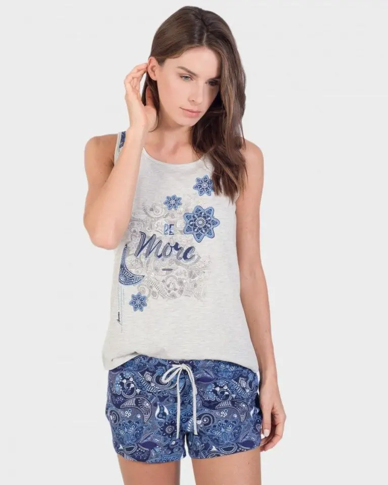 GIVENUAN - Conjunto De 2 Piezas De Verano Para Mujer, Pantalones Cortos De Lino, Cuello Redondo