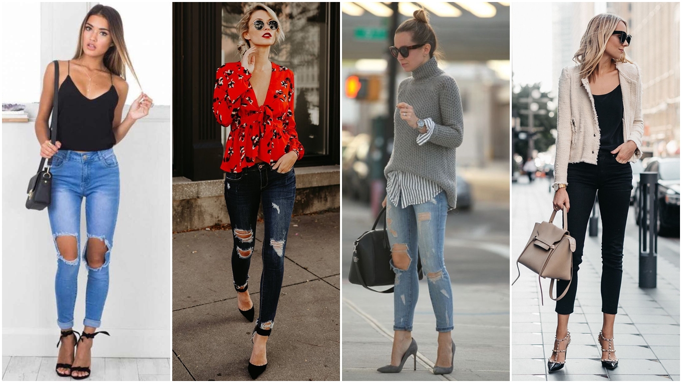 20 Outfits de tacones con jeans que te salvan cualquier día de la semana