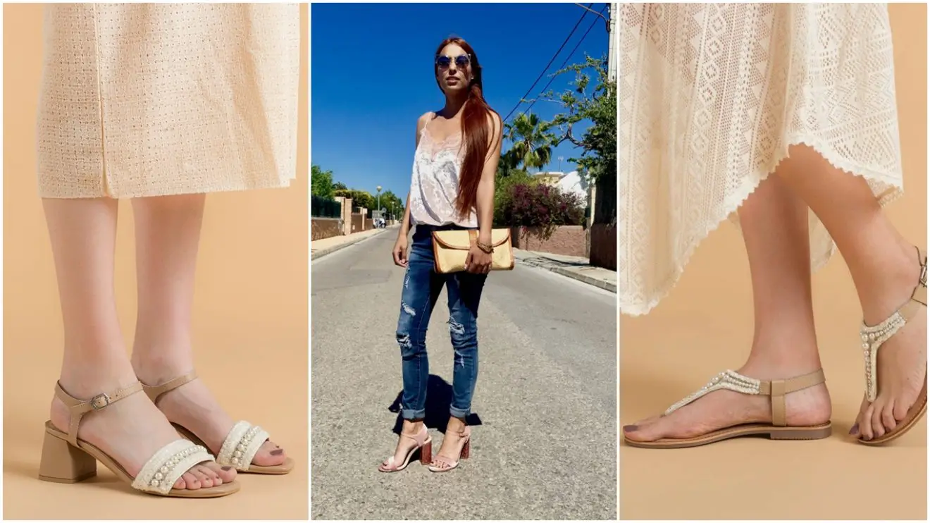 9 Combinaciones de outfits con sandalias beige para enloquecer