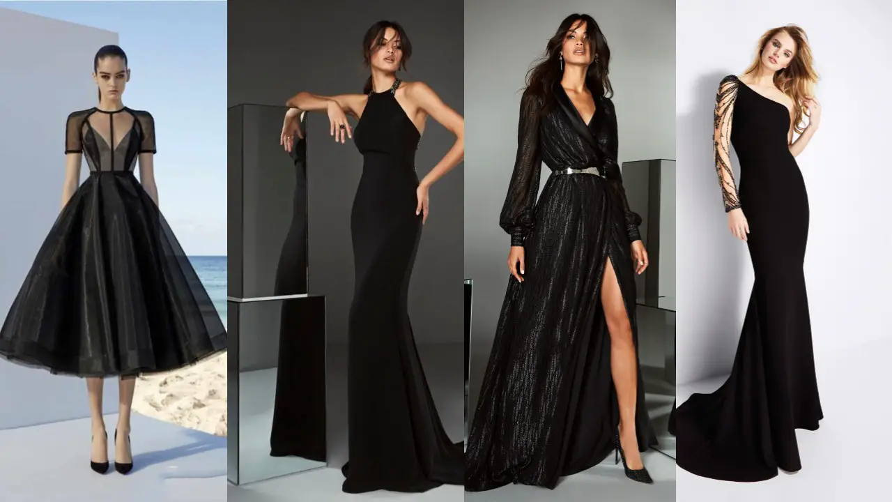 Economicos Negros De saten Lentejuelas Largos Vestidos De Gala Cuello Alto  Vestidos De Noche Elegantes 8219281175 - Ricici.com