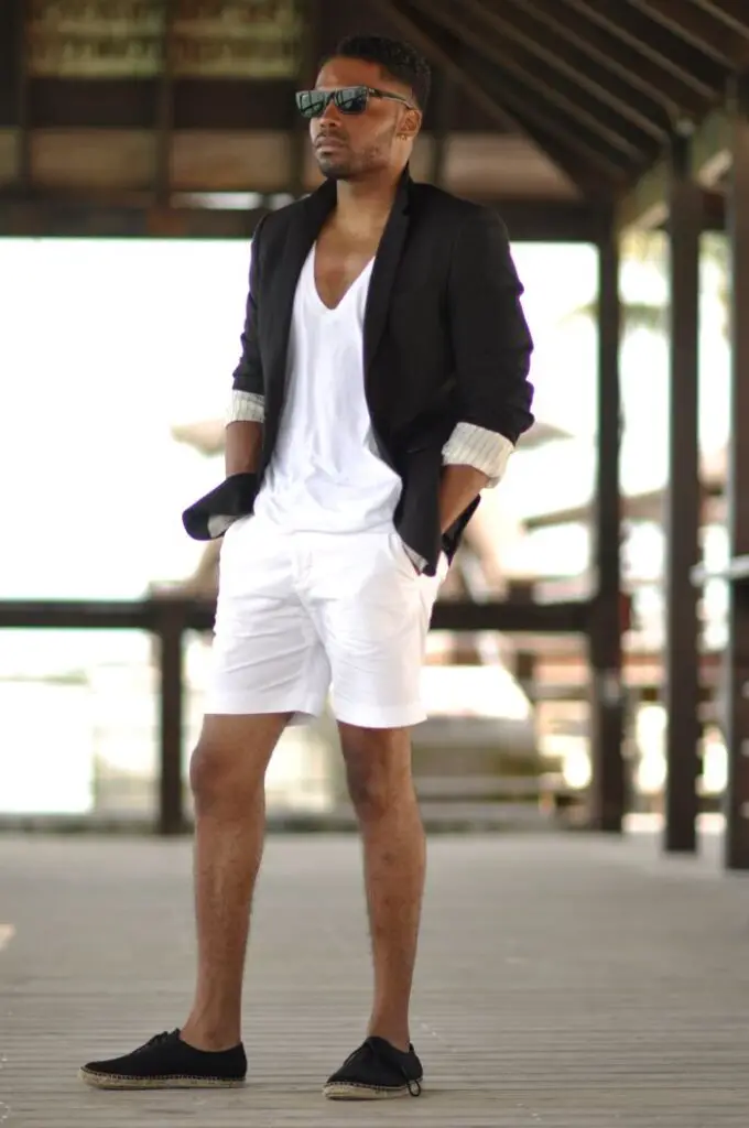 Urbano Outfit Con Short Blanco Hombre Tenis Outfits Con Short