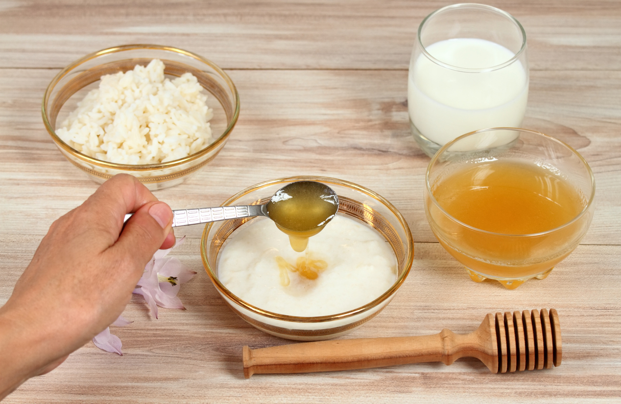 mascarilla de limpieza facial leche, arroz y miel